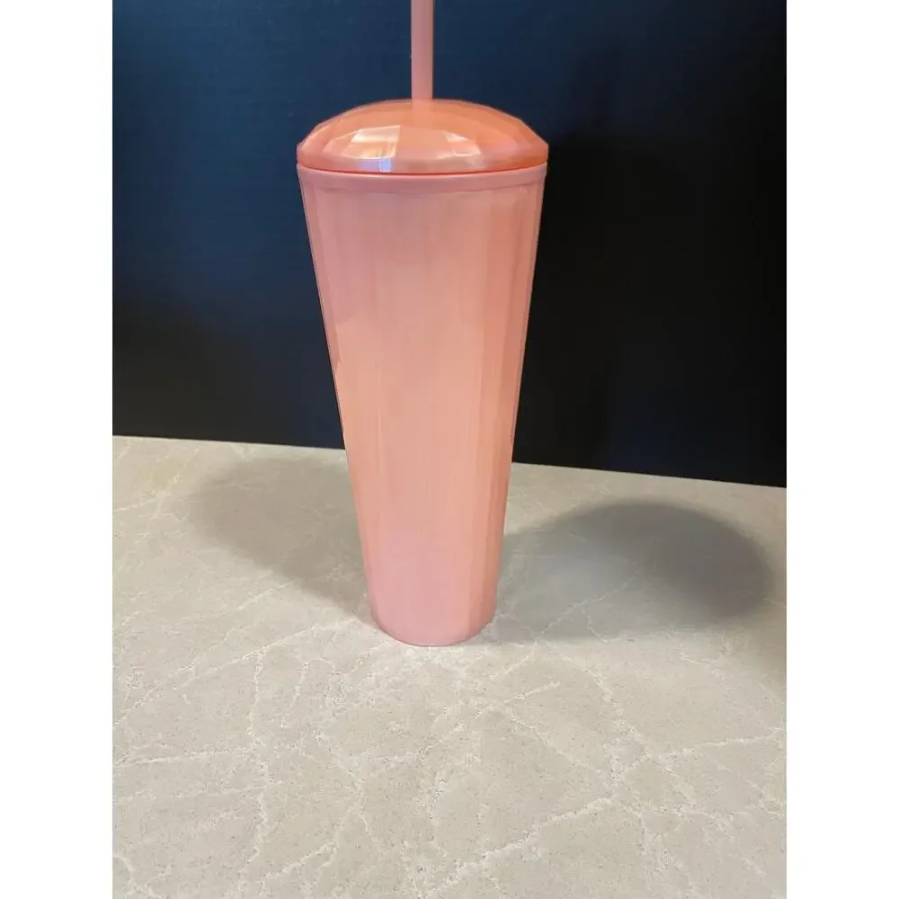Pink Starbucks cold cup tumbler with straw reusable cup 2021 summer edition new